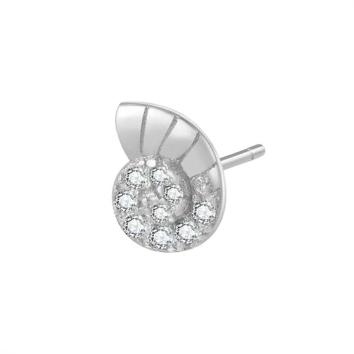 Hey Happiness Earrings Nautilus Shell Stud Earring Sterling Silver Hey Happiness Earrings Nautilus Shell Stud Earring Sterling Silver