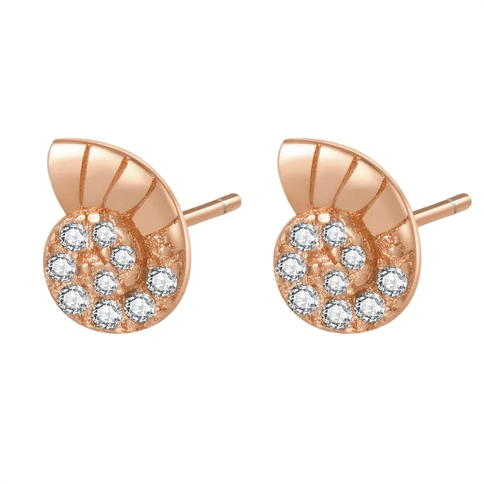 Hey Happiness Earrings Nautilus Shell Stud Earring Sterling Silver Hey Happiness Earrings Nautilus Shell Stud Earring Sterling Silver