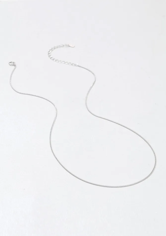 Hey Happiness Necklaces Fine Textured Chain Necklace Sterling Silver Hey Happiness Necklaces Fine Textured Chain Necklace Sterling Silver