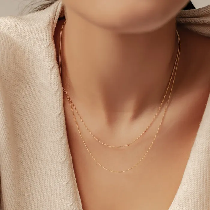 Hey Happiness Necklaces Fine Textured Chain Necklace Sterling Silver Hey Happiness Necklaces Fine Textured Chain Necklace Sterling Silver