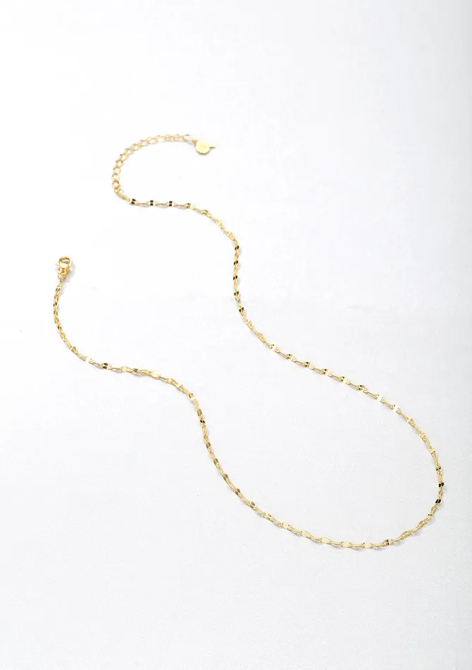 Hey Happiness Necklaces Flattened Rolo Chain Necklace Gold Hey Happiness Necklaces Flattened Rolo Chain Necklace Gold