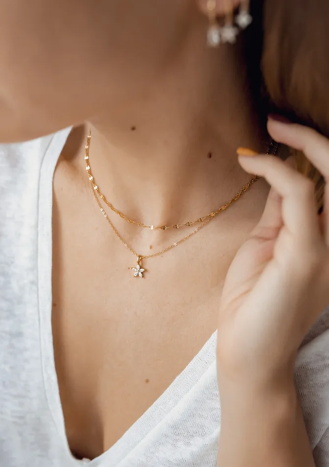 Hey Happiness Necklaces Flattened Rolo Chain Necklace Gold Hey Happiness Necklaces Flattened Rolo Chain Necklace Gold