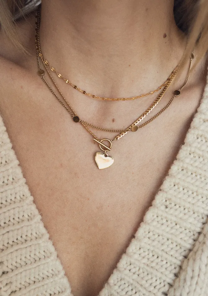 Hey Happiness Necklaces Flattened Rolo Chain Necklace Gold Hey Happiness Necklaces Flattened Rolo Chain Necklace Gold