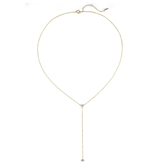 Hey Happiness Necklaces Trinity Y Necklace 14K Hey Happiness Necklaces Trinity Y Necklace 14K