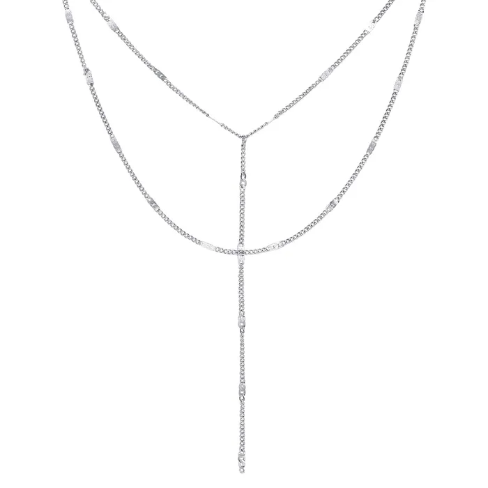 Hey Happiness Necklaces Y Layered Necklace Silver