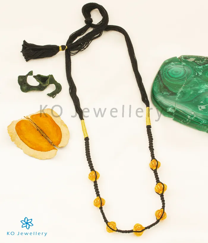 Jaipur Necklaces The Gulika Silver Thread Necklace Black