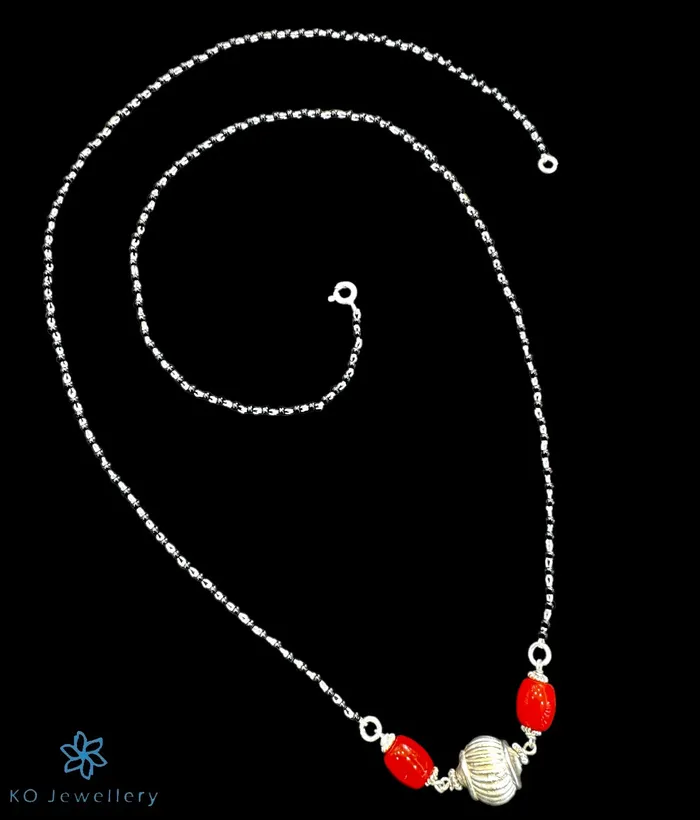 Jaipur Necklaces The Haina Silver Mangalsutra Necklace