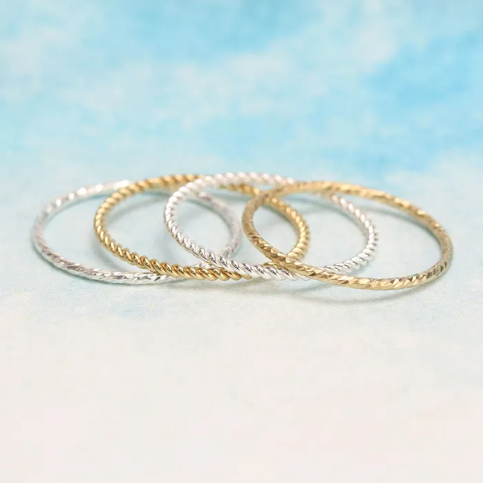 KS Rings Gold Filled Twisted Stacking Ring SIZE 7