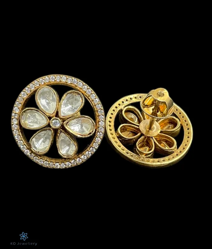 Kundan Earrings The Aynas Silver Kundan EarStud