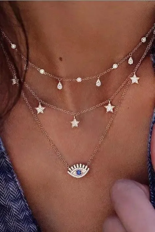Layered Admiration Eye Necklace Ellison and Young Necklaces