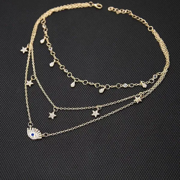 Layered Admiration Eye Necklace Ellison and Young Necklaces Layered Admiration Eye Necklace Ellison and Young Necklaces