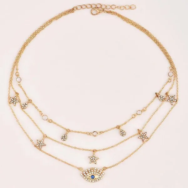 Layered Admiration Eye Necklace Ellison and Young Necklaces Layered Admiration Eye Necklace Ellison and Young Necklaces
