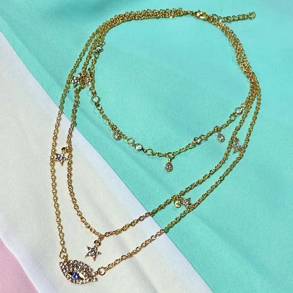Layered Admiration Eye Necklace Ellison and Young Necklaces Layered Admiration Eye Necklace Ellison and Young Necklaces