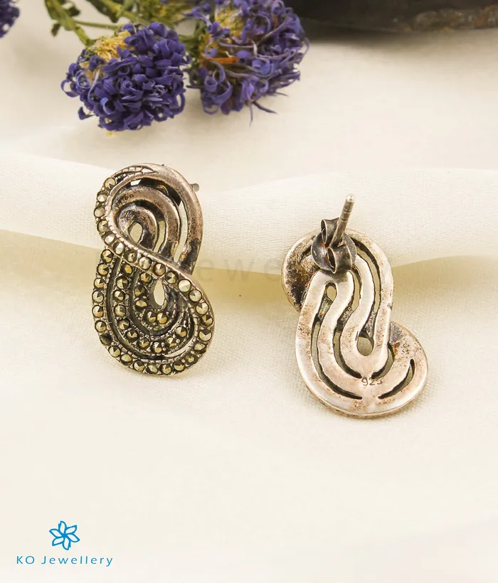 Marcasite Earrings The Nargis Silver Marcasite Earrings