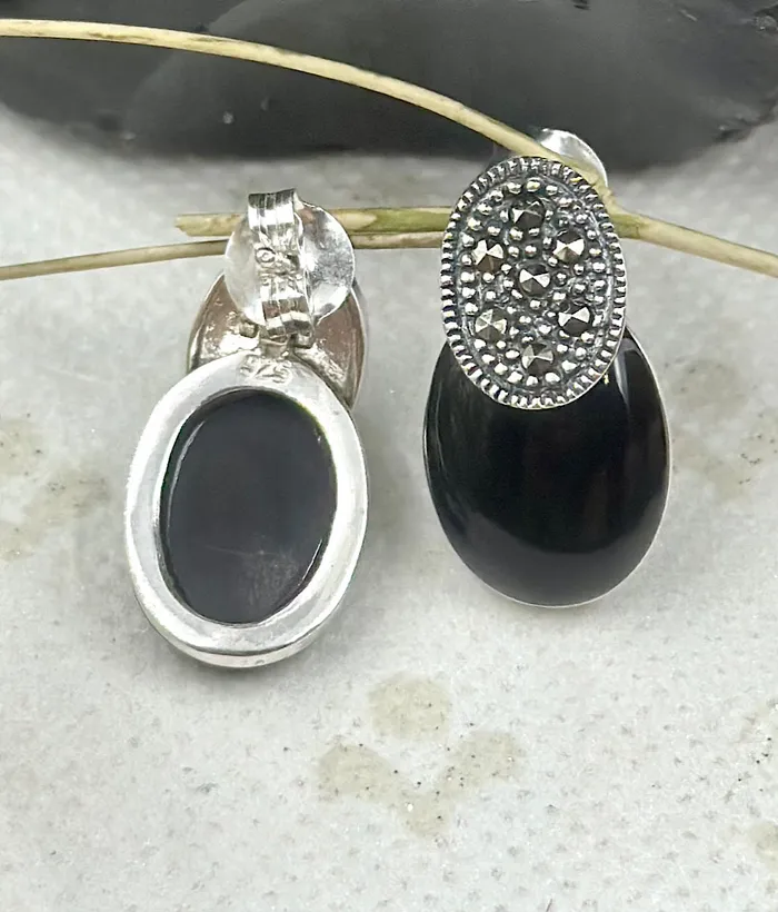 Marcasite The Silver Marcasite Earrings Black Earrings