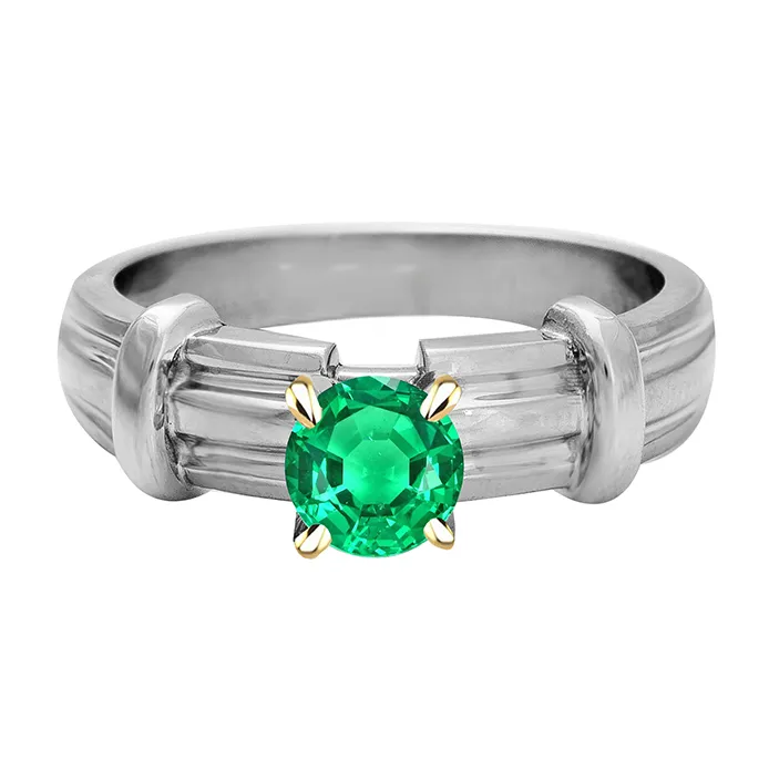 Mens Solitaire Ring Green Emerald Thick Shank HarryChadEntcom Rings