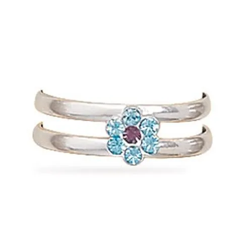 MMA Rings MMA Light Purple and Blue Crystal Flower Toe Ring