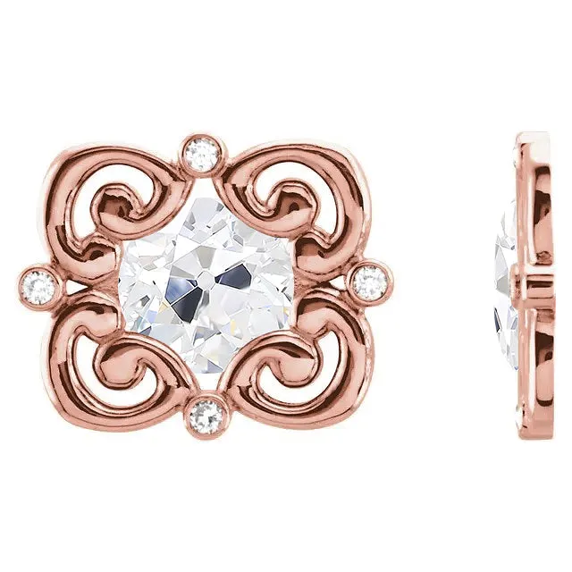 Natural Diamond Stylish Studs 325 Ct Old Miner Rose Gold Earrings HarryChadEntcom Earrings