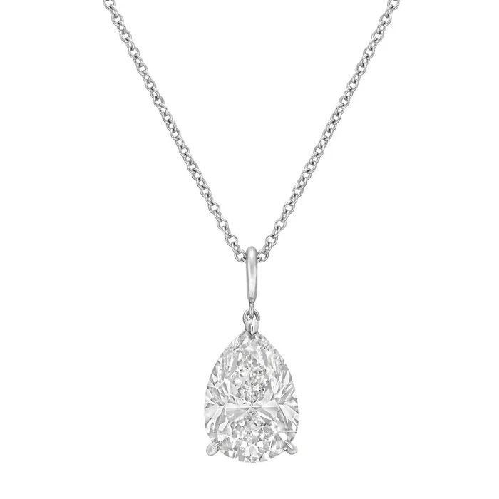 Necklaces GB Pear Cut 250 Carat Natural Earth Mined Diamond Pendant Necklace With Chain 14K White Necklaces GB Pear Cut 250 Carat Natural Earth Mined Diamond Pendant Necklace With Chain 14K White
