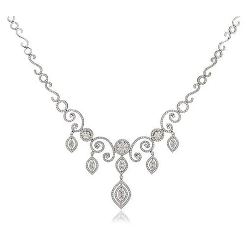 Necklaces GB Round Cut F Vvs1 7 Ct Real Natural Earth Mined Diamonds Women Necklace White Gold 14K Necklaces GB Round Cut F Vvs1 7 Ct Real Natural Earth Mined Diamonds Women Necklace White Gold 14K