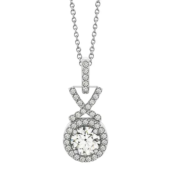 Necklaces GB Round Natural Earth Mined Diamond Pendant Necklace Without Chain 150 Carat White Gold 14K Necklaces GB Round Natural Earth Mined Diamond Pendant Necklace Without Chain 150 Carat White Gold 14K