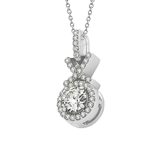 Necklaces GB Round Natural Earth Mined Diamond Pendant Necklace Without Chain 150 Carat White Gold 14K Necklaces GB Round Natural Earth Mined Diamond Pendant Necklace Without Chain 150 Carat White Gold 14K