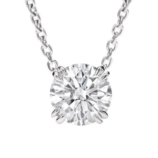 Necklaces Gorgeous Round Cut Natural Earth Mined Diamond Solitaire Slide Pendant White Gold 3 Carats GB Necklaces Gorgeous Round Cut Natural Earth Mined Diamond Solitaire Slide Pendant White Gold 3 Carats GB