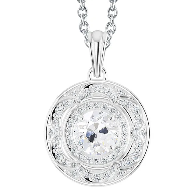 Necklaces HarryChadEntcom White Gold Halo Genuine Natural Earth Mined Diamond Pendant Round Cut Old Miner 350 Carats Necklaces HarryChadEntcom White Gold Halo Genuine Natural Earth Mined Diamond Pendant Round Cut Old Miner 350 Carats