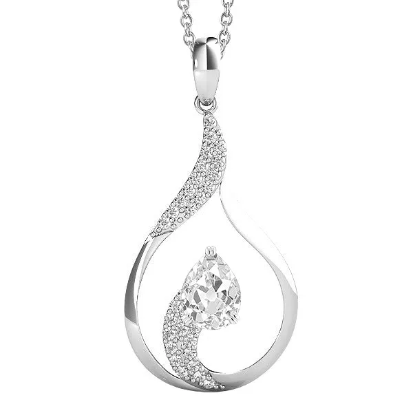 Necklaces HarryChadEntcom White Gold Real Natural Earth Mined Diamond Pendant Prong Set Round Pear Old Cut 2 Carats Necklaces HarryChadEntcom White Gold Real Natural Earth Mined Diamond Pendant Prong Set Round Pear Old Cut 2 Carats