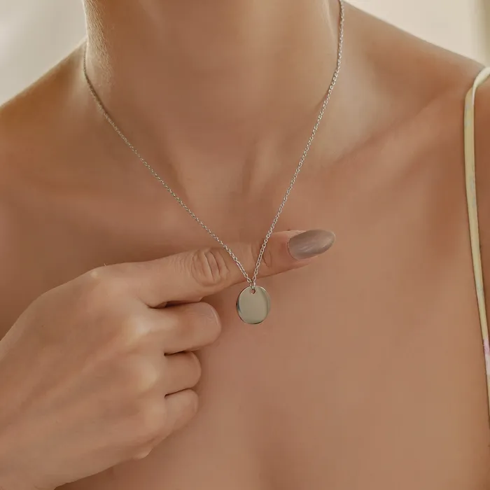 Necklaces Hey Happiness Circle Necklace Silver