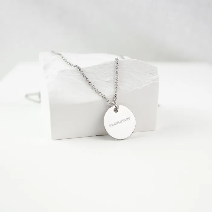Necklaces Hey Happiness Circle Necklace Silver
