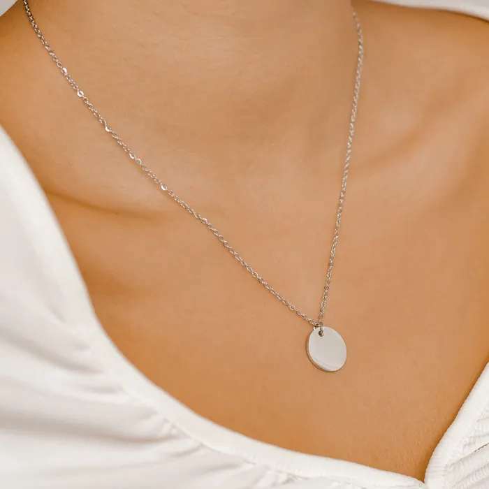 Necklaces Hey Happiness Circle Necklace Silver