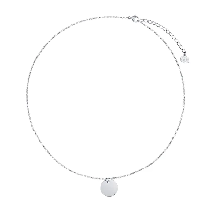 Necklaces Hey Happiness Circle Necklace Silver