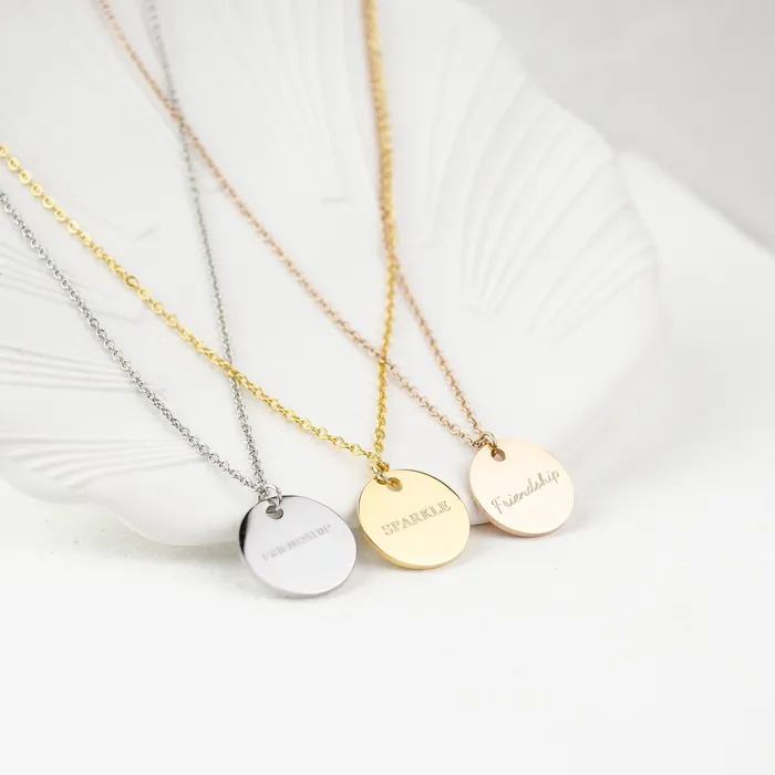 Necklaces Hey Happiness Circle Necklace Silver