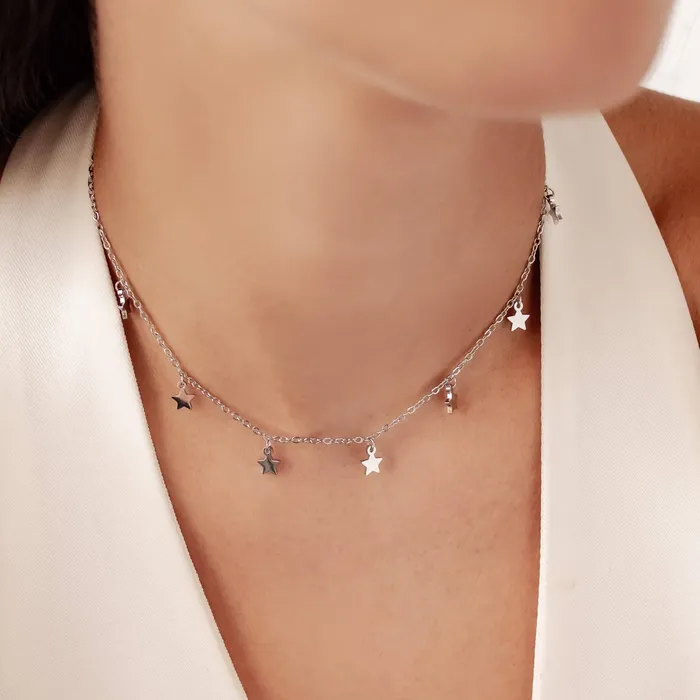 Necklaces Hey Happiness Delicate Star Necklace Silver Necklaces Hey Happiness Delicate Star Necklace Silver