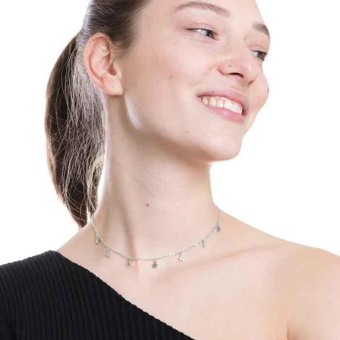 Necklaces Hey Happiness Delicate Star Necklace Silver Necklaces Hey Happiness Delicate Star Necklace Silver