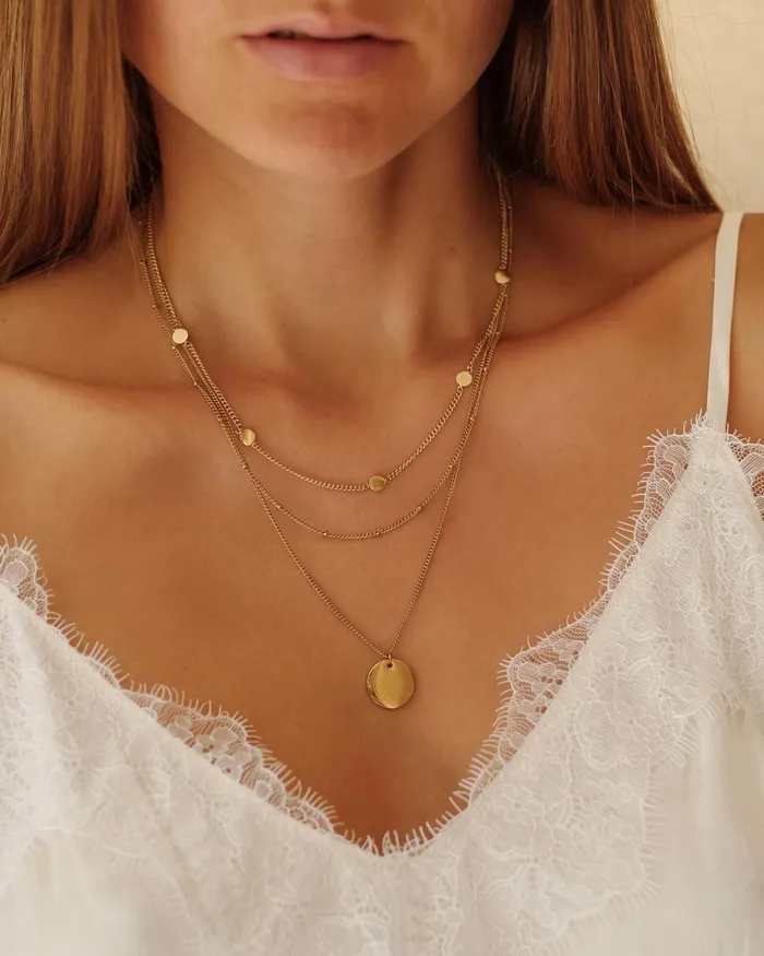 Necklaces Hey Happiness Small Circle Necklace Gold Necklaces Hey Happiness Small Circle Necklace Gold