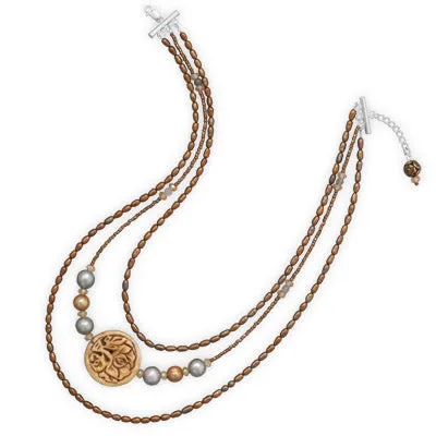 Necklaces MMA 155 Graduated Triple Strand Freshwater Pearl Necklace MMA