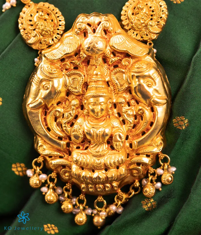 Necklaces Silversmith The Devanshi Silver Lakshmi Necklace
