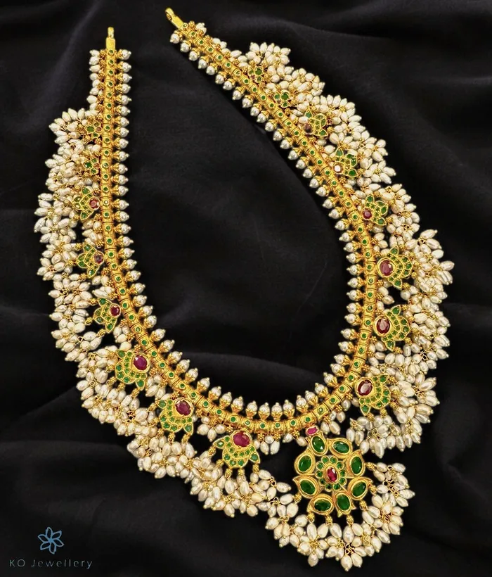 Necklaces Silversmith The Gaurangi Silver Guttapusalu Necklace