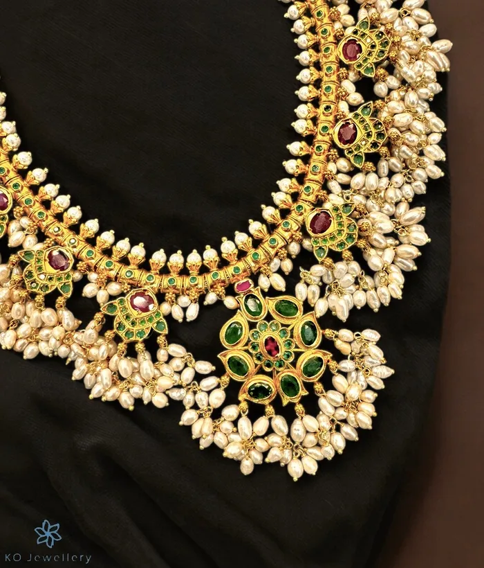 Necklaces Silversmith The Gaurangi Silver Guttapusalu Necklace