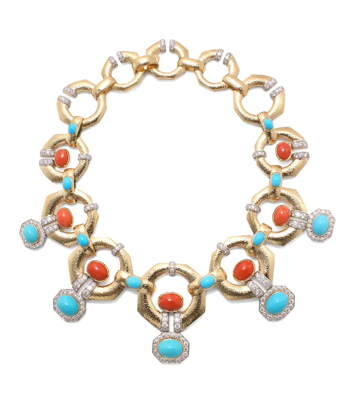 Octagonal Gap Link Necklace David Webb Necklaces
