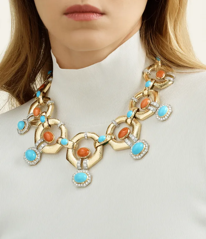 Octagonal Gap Link Necklace David Webb Necklaces