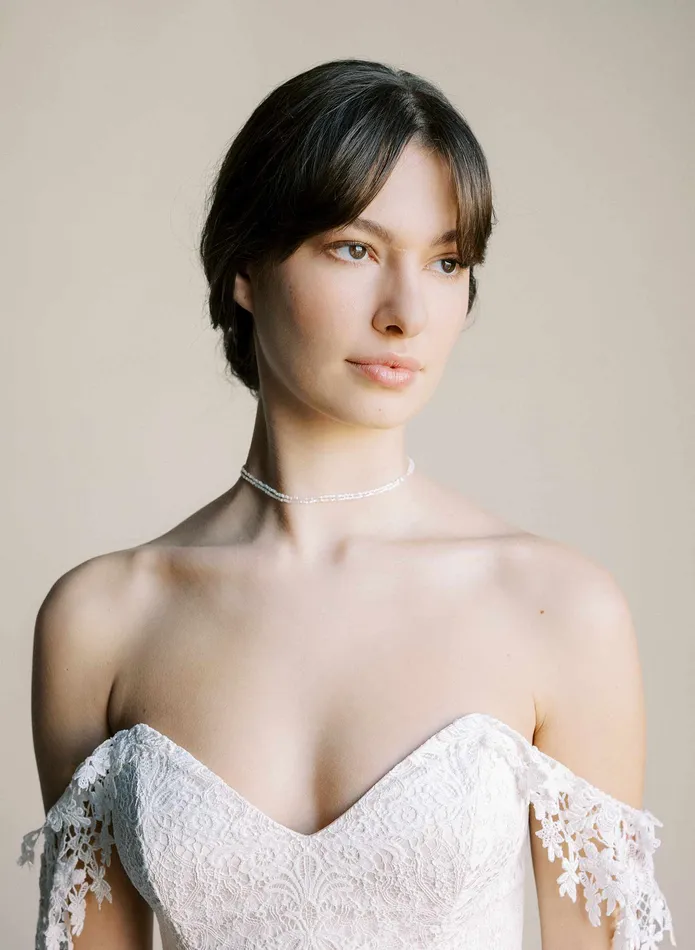 Pearl and blossom wrap necklace Style 2576 twigs honey Necklaces