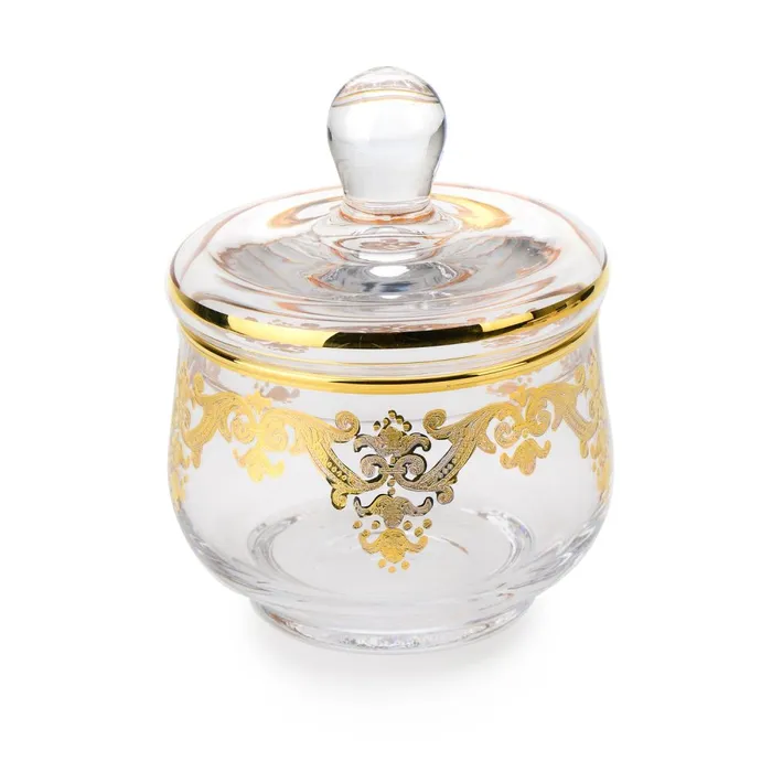 PreStyled Sets Classic Touch Decor Classic Touch Decor Glass Sugar Bowl w 24k Gold Artwork 35 PreStyled Sets Classic Touch Decor Classic Touch Decor Glass Sugar Bowl w 24k Gold Artwork 35