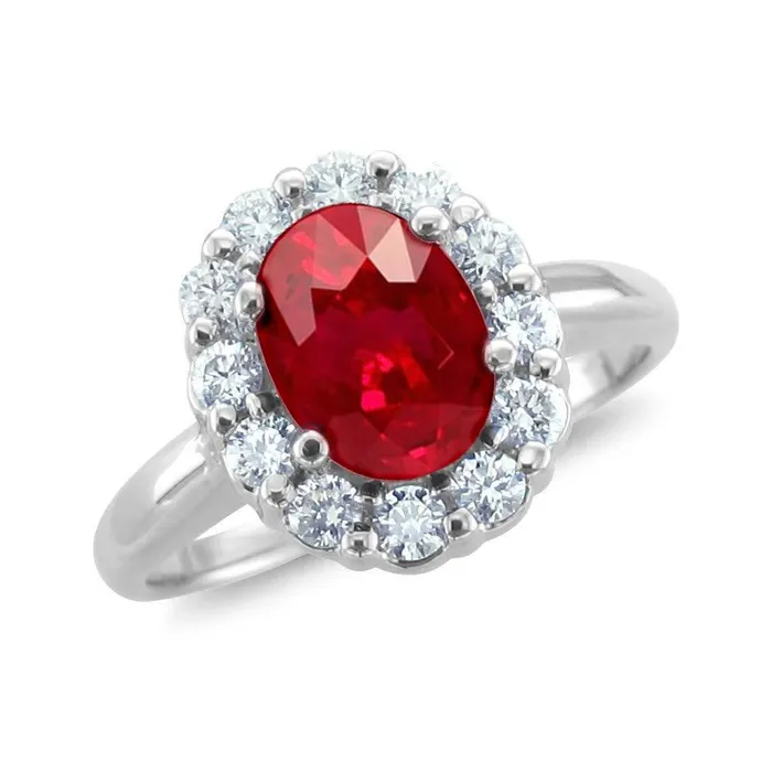 Red Ruby With Natural Earth Mined Diamonds 425 Ct Wedding Ring White Gold 14K GB Rings Red Ruby With Natural Earth Mined Diamonds 425 Ct Wedding Ring White Gold 14K GB Rings