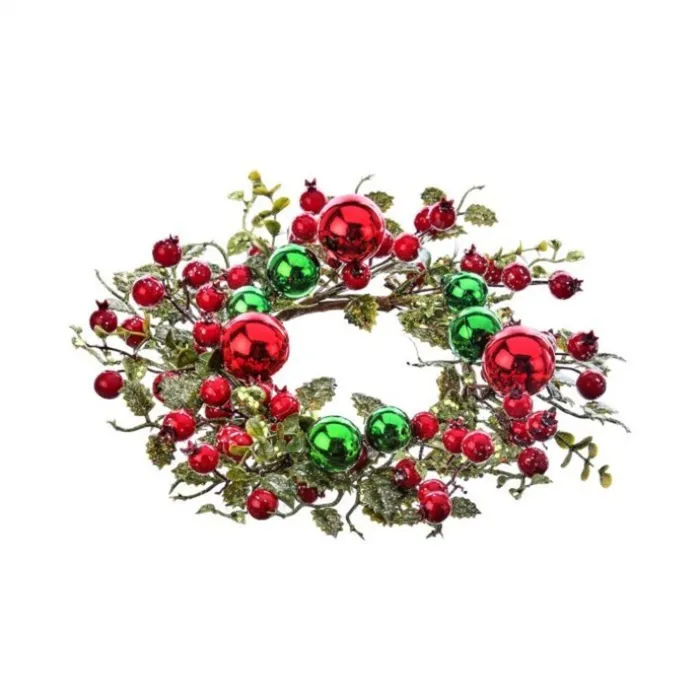 Regency International Rings Regency International 12 Glitter Berry Vacuum Plated Ball Smilax Candle Ring Regency International Rings Regency International 12 Glitter Berry Vacuum Plated Ball Smilax Candle Ring