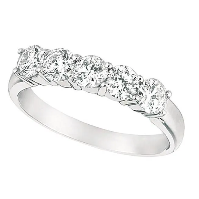 Rings 125 Carats Five Stone Engagement Ring White Gold 14K Natural Earth Mined Diamond GB