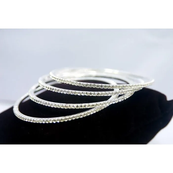 Rings 2 Ct Round Cut Natural Earth Mined Diamond Bangle 14K White Gold GB Rings 2 Ct Round Cut Natural Earth Mined Diamond Bangle 14K White Gold GB