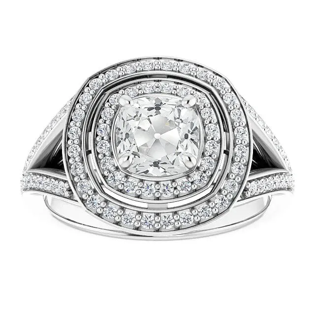 Rings Double Halo Cushion Old Cut Natural Earth Mined Diamond Ring Split Shank 550 Carats HarryChadEntcom Rings Double Halo Cushion Old Cut Natural Earth Mined Diamond Ring Split Shank 550 Carats HarryChadEntcom